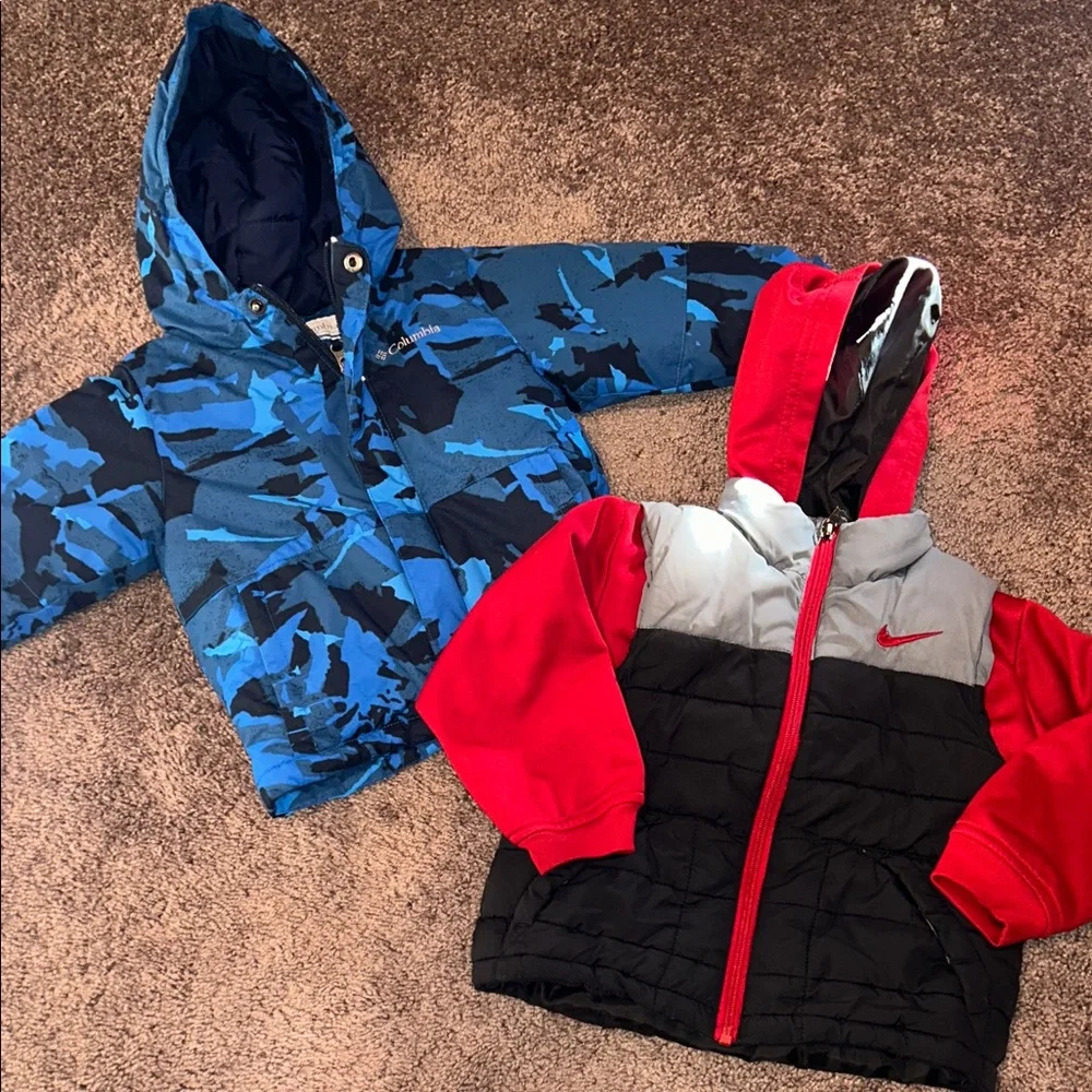 Toddler boys 2T Columbia & Nike winter jacket bundle!